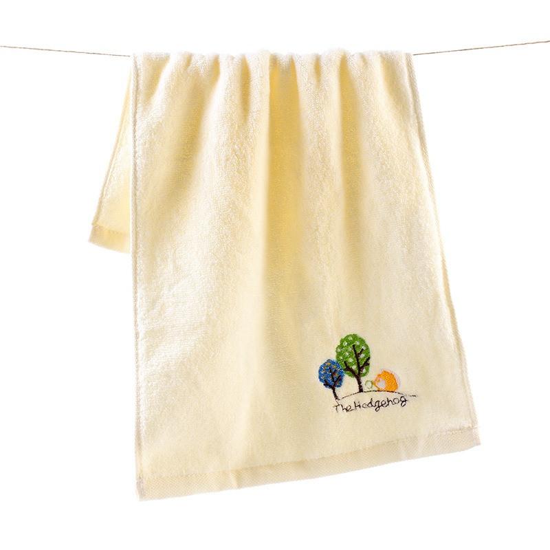 1Pc 25x50cm Cartoon Hedgehog Embroidery Cotton Soft Absorbent Children Baby Bathroom Hand Face Towel