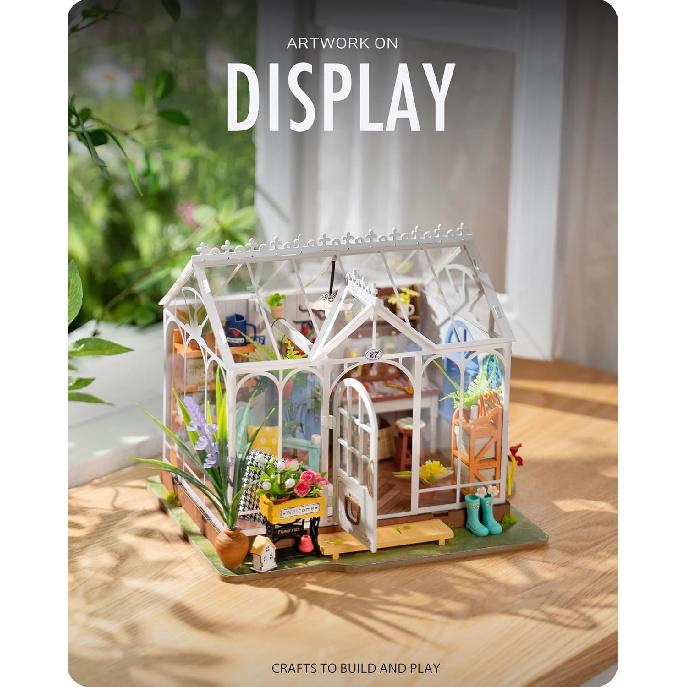 DIY Miniature House Kit Dreamy Garden House, Tiny House Kit for Adults to Build, Mini House Making Kit with Furnitures, Halloween/Christmas