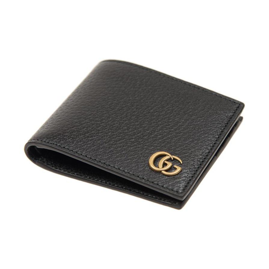 Gucci Marmont Logo Krátká Skládací Kožená Peněženka Pro Muže Černá