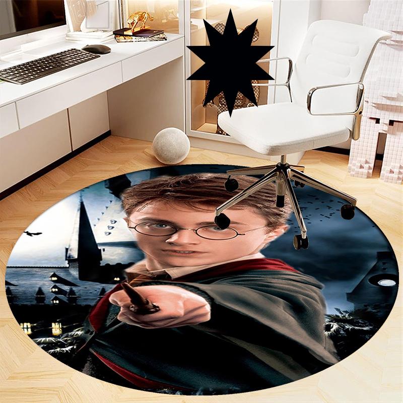 Harry Potter Printed Round Rug Carpet Chair Rug Area Rug Entryway Doormats,for Office Chair Living Room Bedroom Kitchen Room.