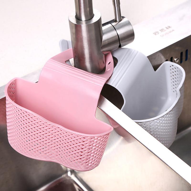 Sink Draining Hanging Basket Adjustable Kitchen Accessories Sink Bag Soap Sponge Shelf Faucet Holder For Bathroom