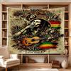 Bob Marley Reggae Tribute Freedom Polyester Wall Hanging Tapestry, Aesthetic Home Decor for Bedroom Dorm Photo Backdrop