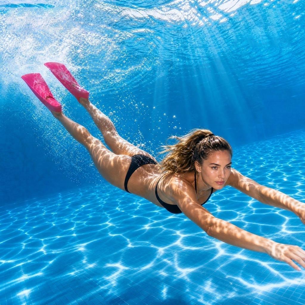 Silikon-Schwimmflossen zum Schwimmen und Tauchen - Trainingsflossen für Herren Damen Erwachsene