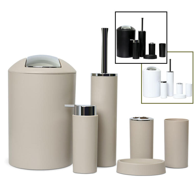 Badezimmer-Mülleimer, Toilettenbürste, Seifenschale, Zahnbürstenhalter