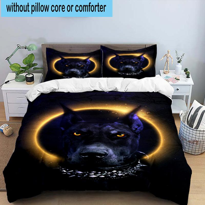 Diverse Dog Breeds Collage 3pcs Bedding,Including 1pc Duvet Cover And 2pcs Pillowcases Perfect for Christmas,Ideal for Bedroom, Dormitory