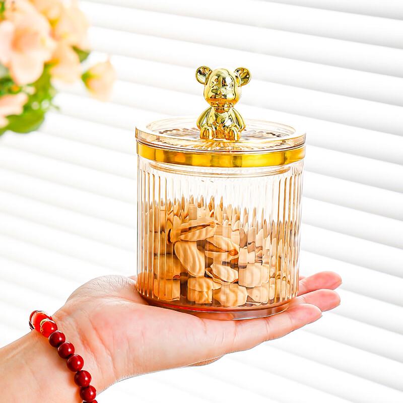 Wild Pigeon Home Kitchen Amber 6-Can Seasoning Bottle Set with Golden Bear Tray