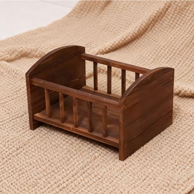 Neugeborenen Holz Fotografie Requisite Braun Kleines Bett im Retro-Stil Ideal für Baby Hundert-Tage-Shooting & Gedenkfoto-Requisiten