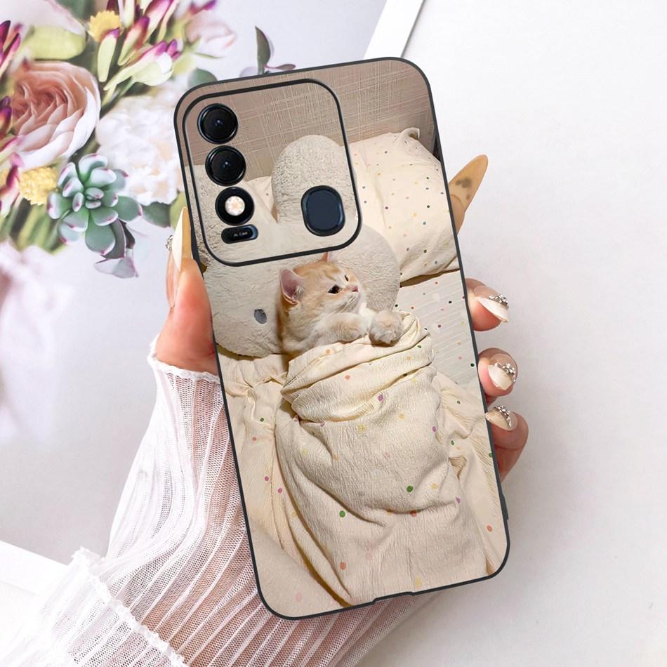 For Tecno Spark 8 8T 8C Cool Dragon Tiger Pattern Phone Case For Tecno Spark8C Spark8 KG5k KG6p Black Silicone Soft Cases Bumper
