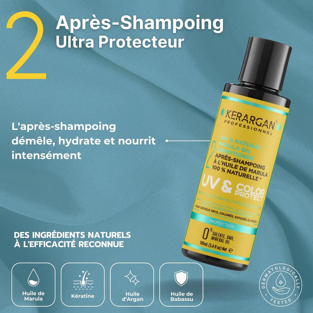 Kerargan - Kit de Voyage UV & Couleur à l'Huile de Marula - 3x100ml