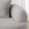 Light Grey Curved Loveseat, Round Armrests, Compression Sofa with 2 Cushions, Beige Bedroom Sofa, No Assembly Required.