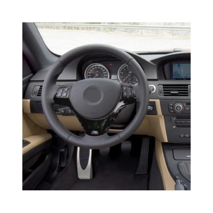 For 2005-2012 BMW 3 Series E90 E92 ABS Matt Black Car Steering Wheel Frame Cover Trim Sticker Car Accessories para auto