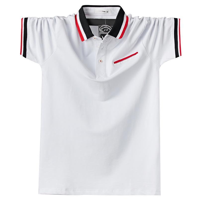 

Men Short Sleeve Polo Shirt Summer Cotton Business Casual Clothing Plus Size Loose Fit Male KTB XL белый