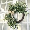 Summer Wreath Olive Leaves UV Resistant Bow Artificial Door Wreath Spring Decor Rustic Realistic Olive Leaves Indoor Outdoor