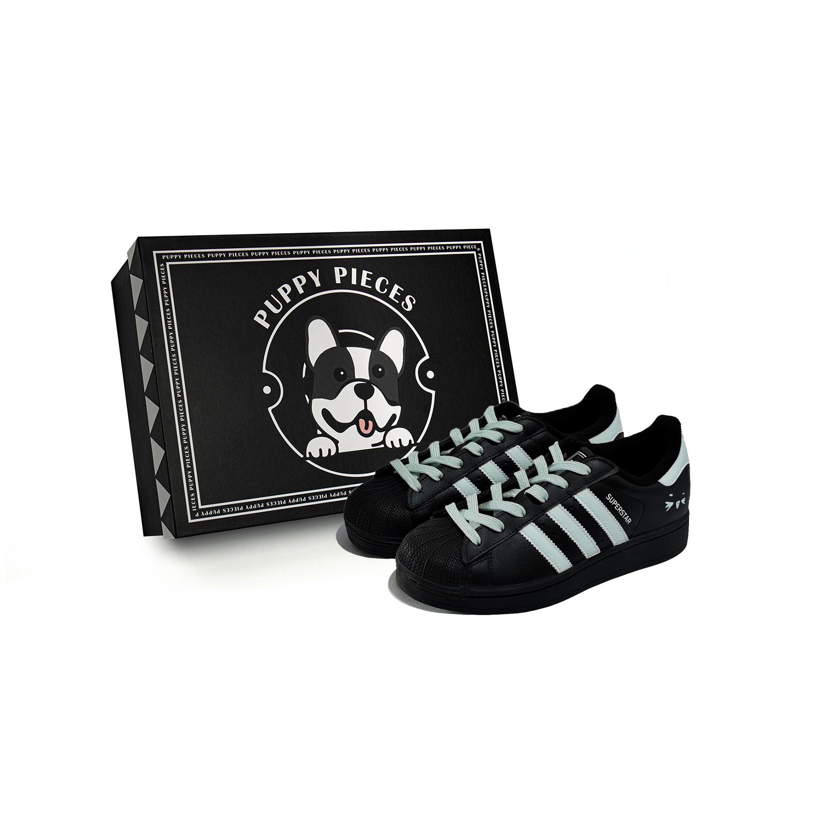 

Adidas Originals SUPERSTAR Piece, Спеціальна коробка для взуття Низькі кеди для скейтбордингу Унісекс Чорний Зелений EG4959(Team85-S-BOXA) 38⅔