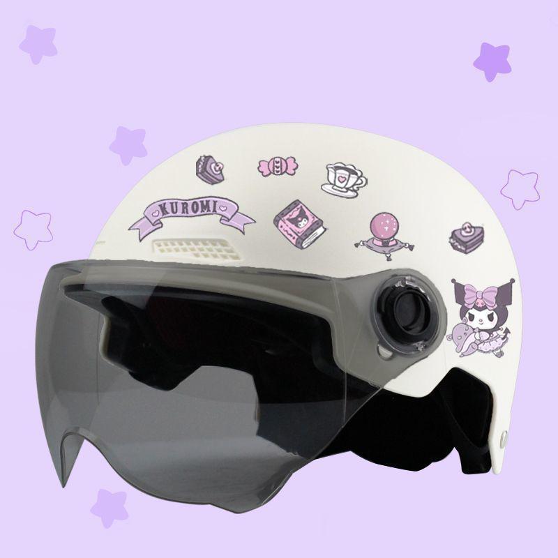 

Universal Certified EV Helmet for Kids & Adults, Cute Summer Hat for Men & Women, Sun Protection, Kuromi Design 3C Adult with Sticker