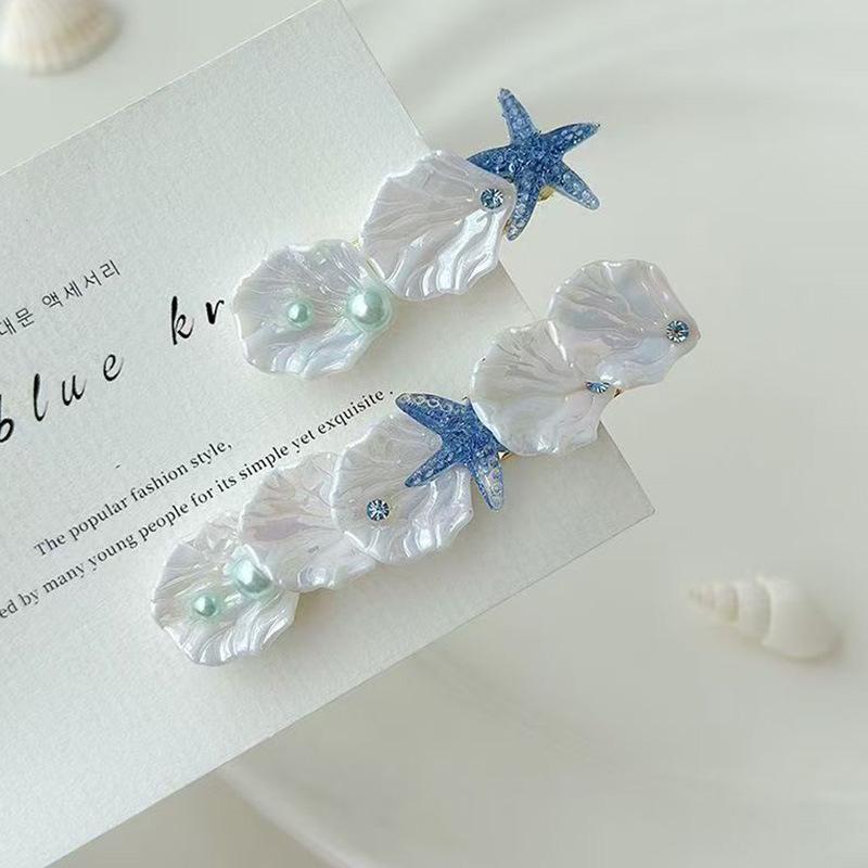 Barrette Cheveux Étoile de Mer Coquillage - Élégante et Polyvalente pour Toute Occasion