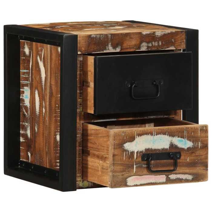 VidaXL Bedside Tables 2 Pcs Multicolour 40x35x40cm Reclaimed Wood, Bedside Cabinet, Bedroom Furniture, Table 4015956