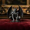 Halloween Gothic Decoration Gargoyle Figurine, Medieval Dark Winged Statue, Resin Retro Style Statue Horn Demon Ornament for Office Bookshelf