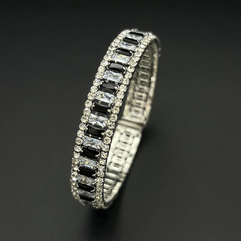 Cross-Border Elegant Round Full Diamond Adjustable Bracelet for High-End Events