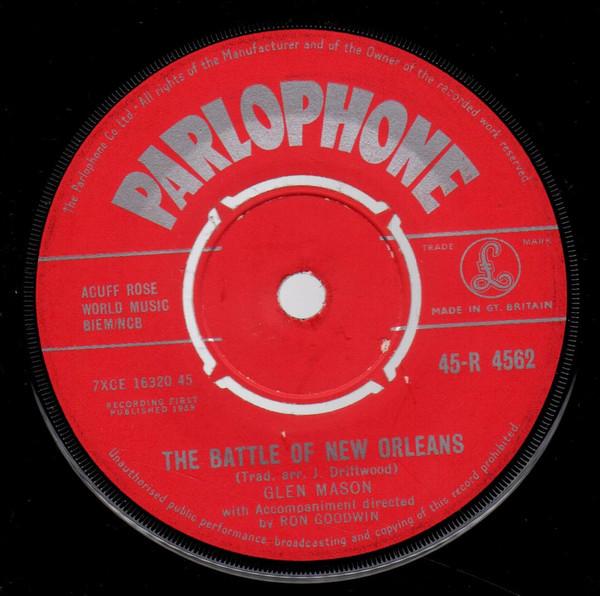 

7inch Record GLEN MASON The Battle Of New Orleans 45R4562 Parlophone 1959 UK Pop Used