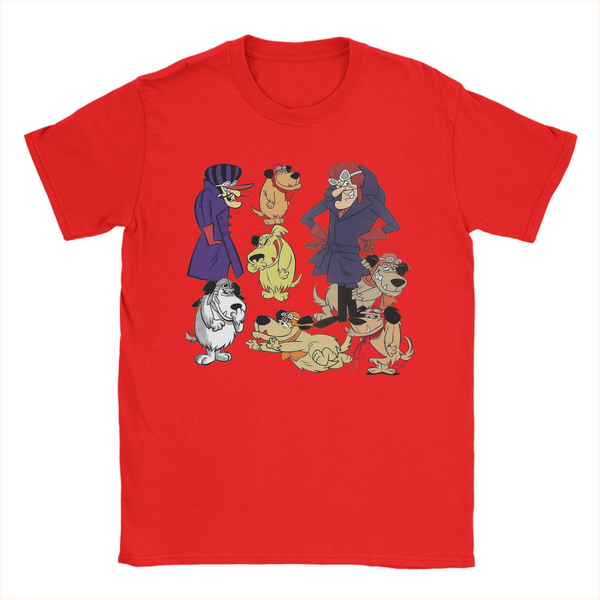 Men s Wacky Races Muttley T Shirts  Pure Cotton Clothing Humor Short Sleeve Crew Neck Tee Shirt Big Size T-Shirts S