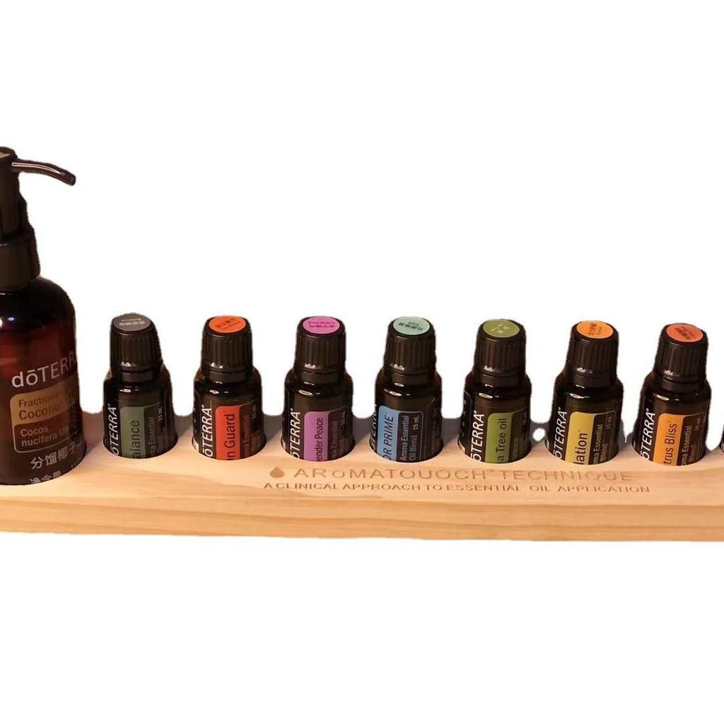 9-Grid Wooden Essential Oil Display Stand for doTERRA (Oils Not Included)