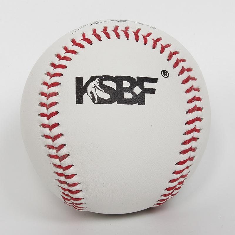 

9-inch Jiro Leather Baseball with Rubber Core - Durable Cowhide, Double-Layer, Impact-Resistant.