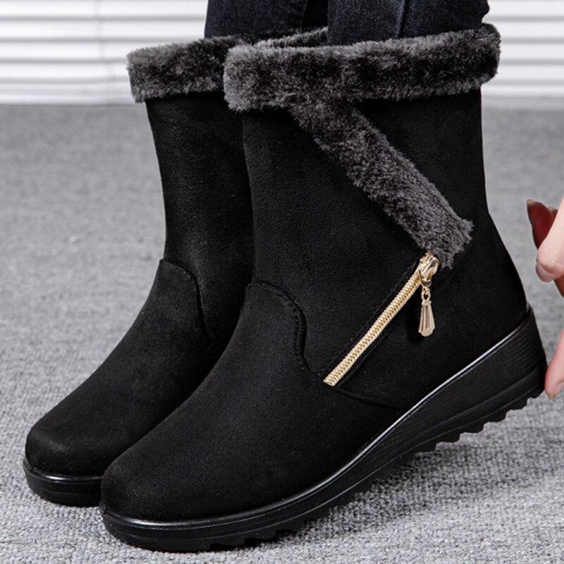 Winter Women Boots Casual Snow Boots Woman Non Slip Warm Ankle Boots Ladies Platform Outdoor Shoes Comfort Zip Female Boots