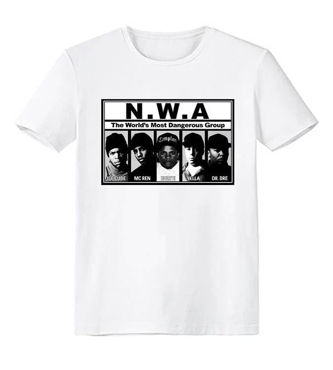 NWA WORLDS MOST DANGEROUS GROUP T-SHIRT public enemy eminem run dmc tupac skakur 2XL