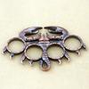 Punk Style Anti-Attack Ring For Men Lobster Claw Design Large 4-Hole Connected Ring Fashionable Jewelry Accessory