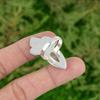 Sterling Silver Pear Natural Rainbow Moonstone Engagement Ring Jewelry US 8.5
