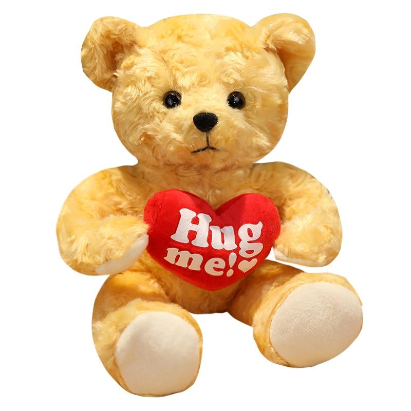 Kawaii Hug Sweater Teddy Bear Plush Dolls Lovely Bear with Clothes Holding Heart Pillow Nice Wedding Valentine 'S Gifts