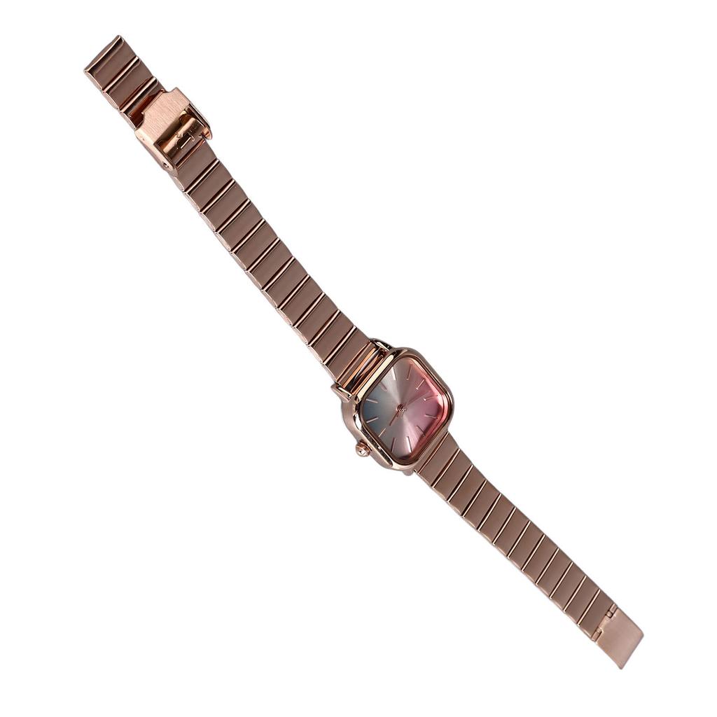 Women Stainless Steel Bracelet Wrist Watch Colorful Dial Water Resistant Elegant Luxury Lady Analog Dress Watch Rose