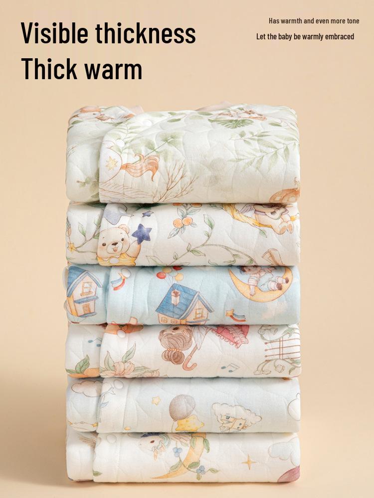 Infant & Toddler High-Waist Quilted Cotton Underwear Set - Unisex Autumn Warmth