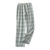 [Angela Dot] Men's Pajama Pants, Plaid Pattern, Thin, 100% Cotton, Gauze Fabric, Organic Cotton, Soft, Skin-friendly, Pocket Included, Room Wear, For