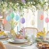6Pcs Paper Easter Egg Ornaments 3D Colorful Honeycomb Easter Egg Ball Hanging Home Party Ornament Tree Decoration