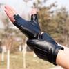 Cool PU Driving Gloves Punk Performance Gloves Fashion Half Finger Gloves  Gym Fitness