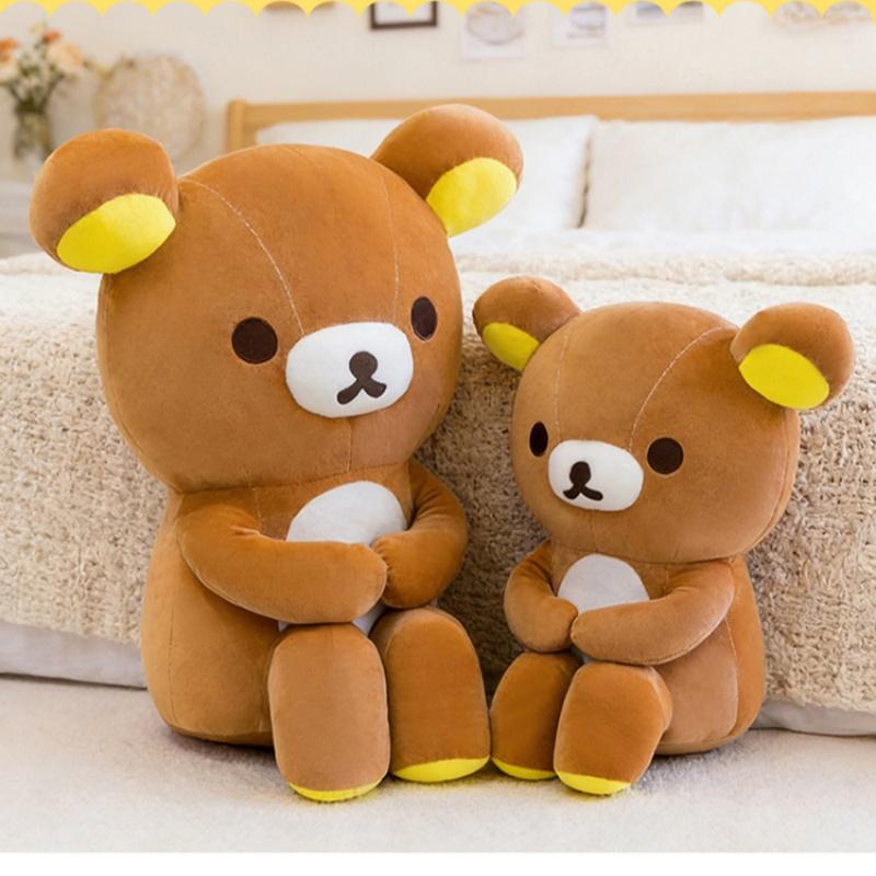 30Cm Rilakkuma Cartoon Seated Knee Hug Posture Plush Doll Pp Cotton Filling Bed Decoration Companion Toy Girl Birthday Gift