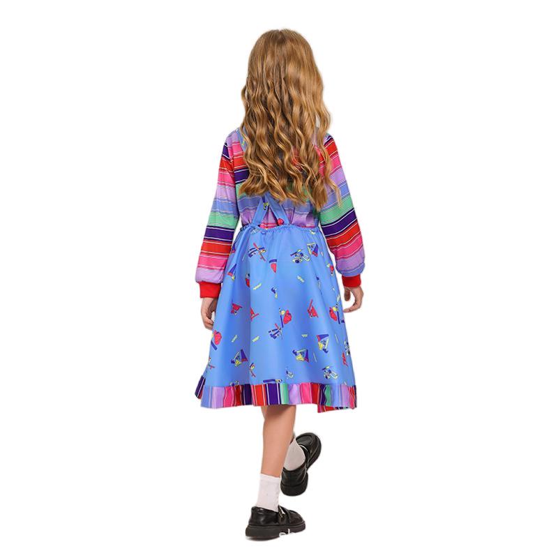 Chucky Doll Season 2 Kids' Halloween Cosplay Outfit with Overalls and Innerwear