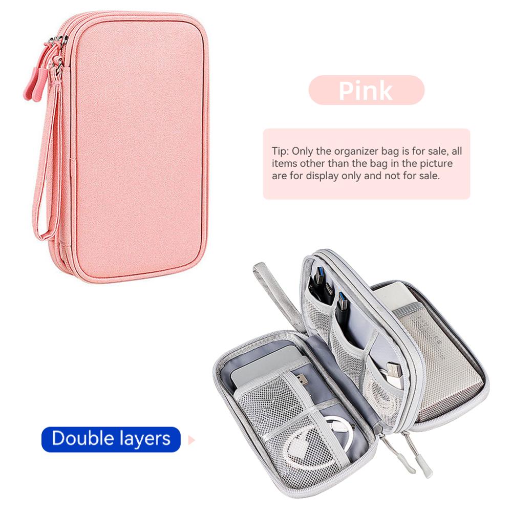 Datenkabel Aufbewahrungstasche Wasserdichte Reise-Organizer-Tasche Tragbare Tragetasche Doppellagige Aufbewahrungstasche für Kabel, Schnur, USB-Ladegerät
