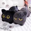 Cross-Border Black Cat Plush Pillow - Cute Lying Pose for Girls' Birthday Gift, Sofa, or Bed