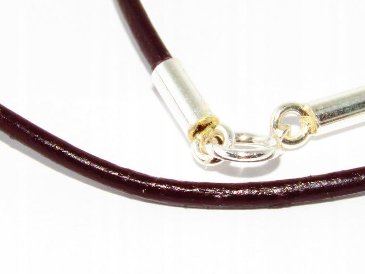 Rzemyk Brązowy Z Zapięciami Ze Srebra Próby 925 Średnica 2 Mm Długość 65 Cm
