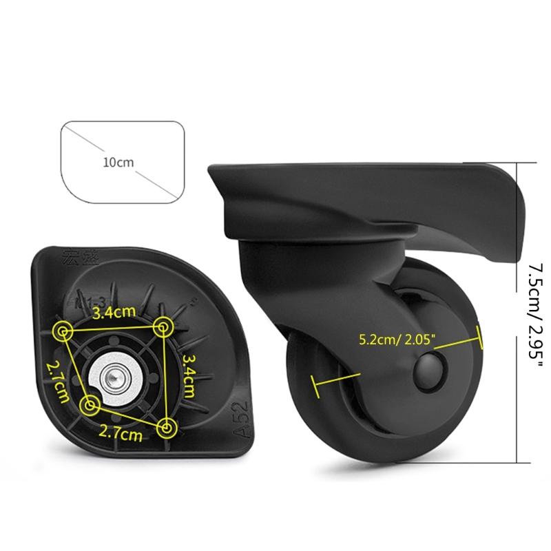 2Pcs Trolley Casters Replacement Heavy Duty Roller Wheel for Luggage Box Suitcase 360 Degree Swivel kit SilentWheel