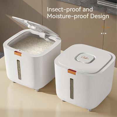 Contenedor de Cocina Rejilla Dispensador de Granos Arroz Sellado Cubo Separado para Cereales a Prueba de Insectos y Humedad Caja de Almacenamiento de Alimentos para Arroz