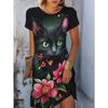 Women's Fashionable Dress, Cute Little Animals and Floral Prints