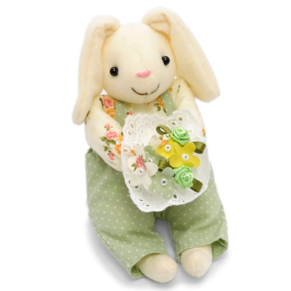 [Koyama] Craft Kit, Small Stuffed Animal, Sitting Flower Rabbit, Set of 5, Comes with Craft Cotton, Handmade, Craft Kit, For Beginners, SET1005001