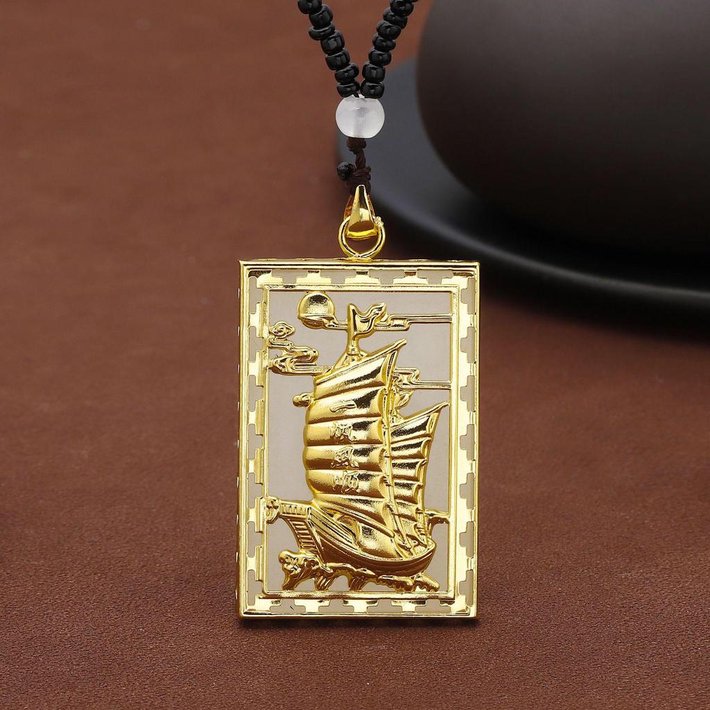 Elegant Natural Hetian Jade Necklace with Gold and Xiuyan Jade Pendant - A Fashionable and Timeless Gift for Women