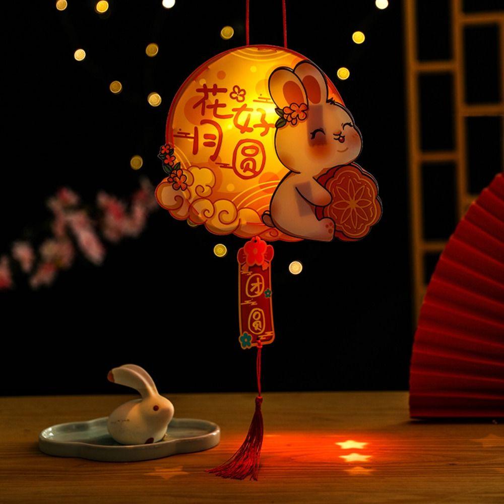 Chinese Style Mid-Autumn Rabbit Lantern Handmade Antique Lantern LED Lantern Toys  Lantern Festival
