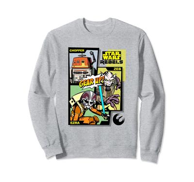 Rebel Gear Up! Chopper, Ezra & Zeb Comic Panel Sweatshirt