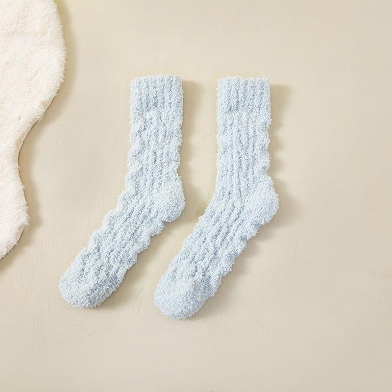 Women In Autumn and Winter with Velvet and Thick Warm Home Floor Indoor Sleeping Tube Socks